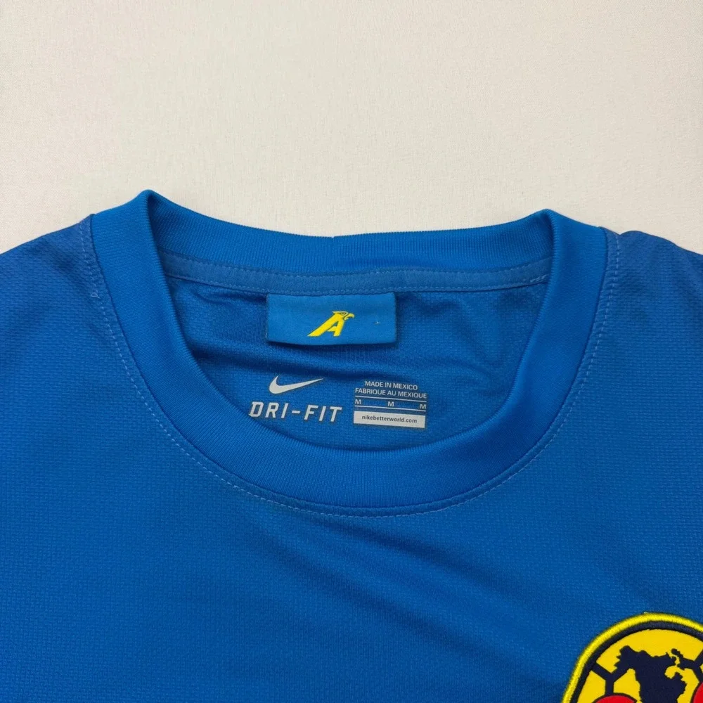 Nike Club America Soccer Jersey Mens Medium Blue 2014 Away Bimbo Coca-Cola Logo